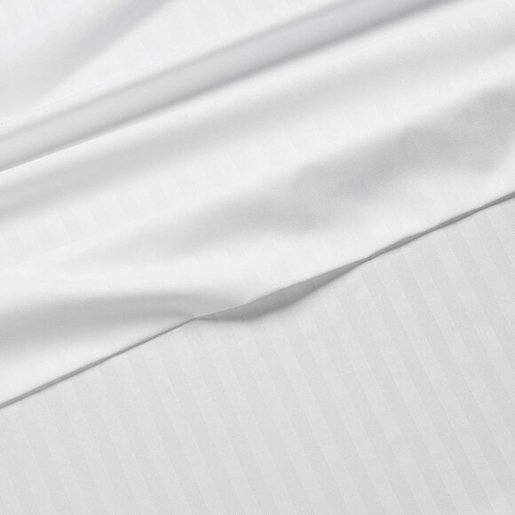 Amazon Basics Full 4pc Microfiber Sheet Set Soft Wrinkle-Free White Striped - Picture 4 of 7